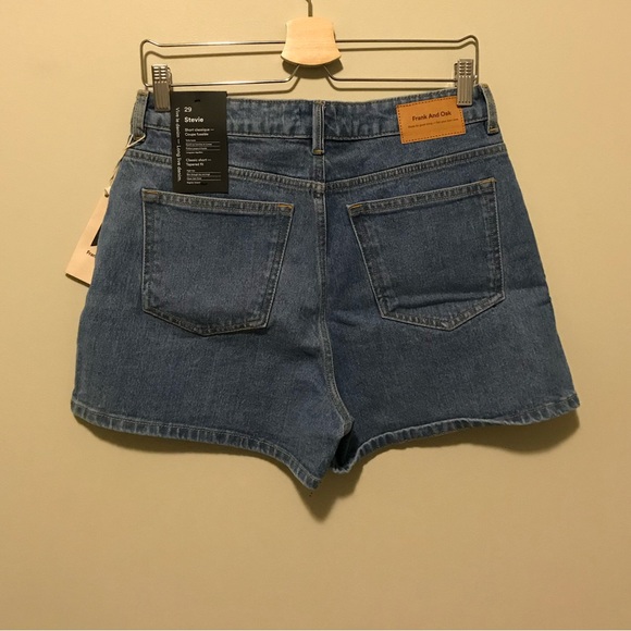 NWT Frank & Oak // The Stevie High Rise Jean Short in Light Indigo Blue - Picture 8 of 10